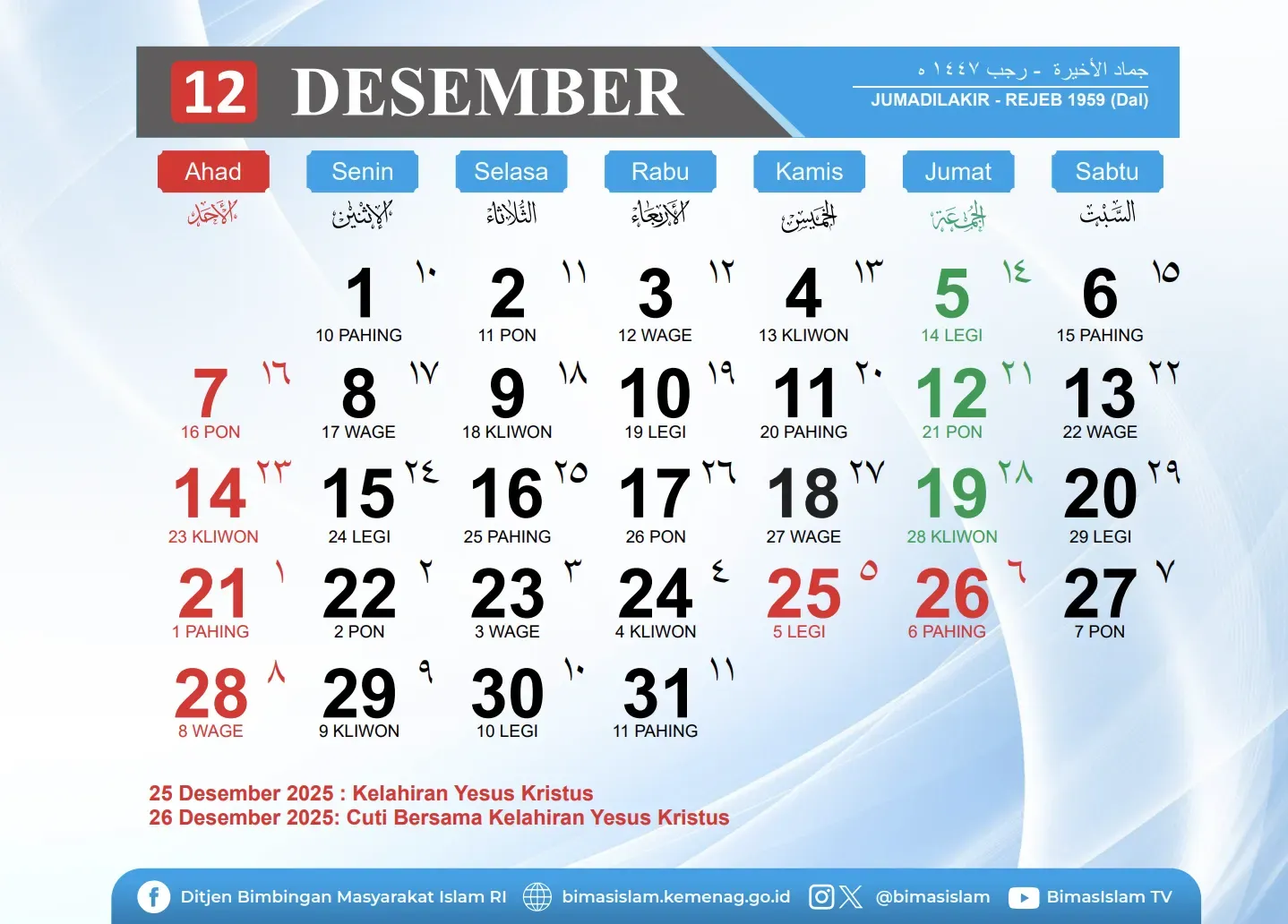 Kalender 1 Desember