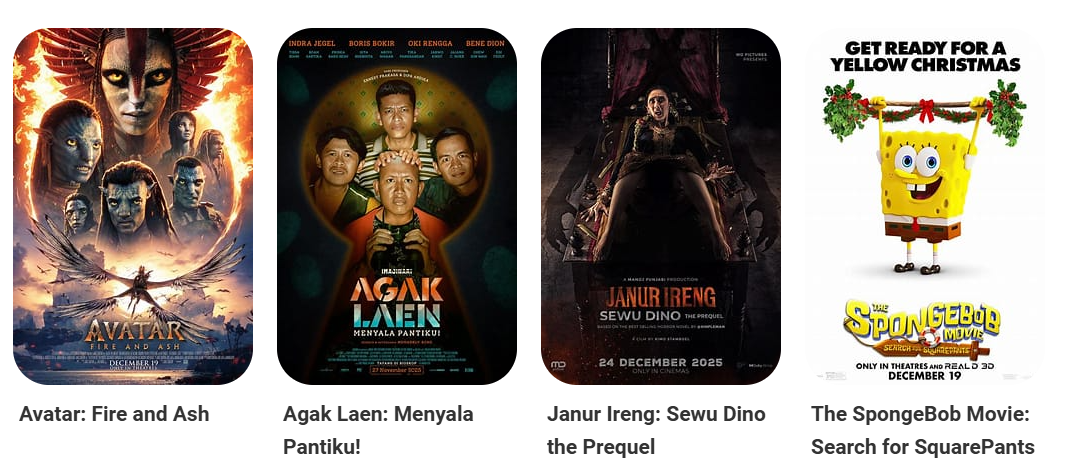 Daftar film yang tayang di Bioskop