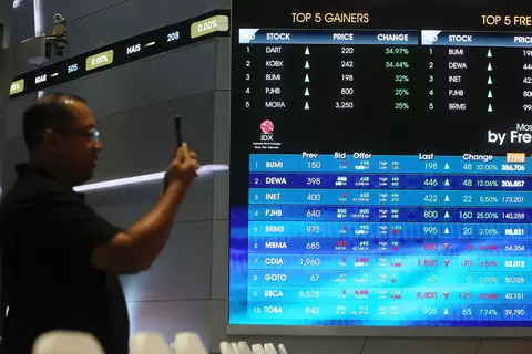 Pada perdagangan Senin (5/1/2026), IHSG menguat di level tertinggi baru 8.859,1 (1,27%). Foto: Investor Daily - mimbarjumat.com