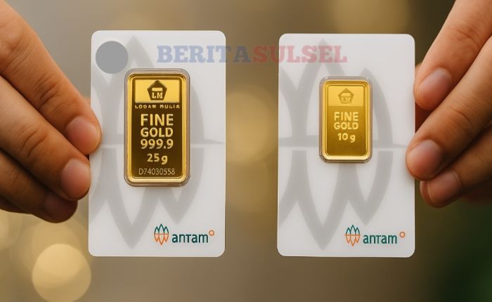 Hari ini, Minggu (15/2/2026), harga emas Antam terpantau stabil dibandingkan posisi sebelumnya. Foto: BeritaSatu.com - mimbarjumat.com
