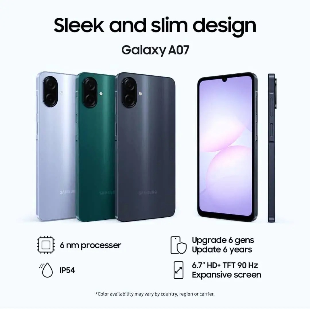 Smartphone terbaru, Galaxy A07 5G, memiliki baterai jumbo dan dirancang untuk mendukung multitasking dan game tanpa lag. Foto: samsungmagazine.eu - mimbarjumat.com