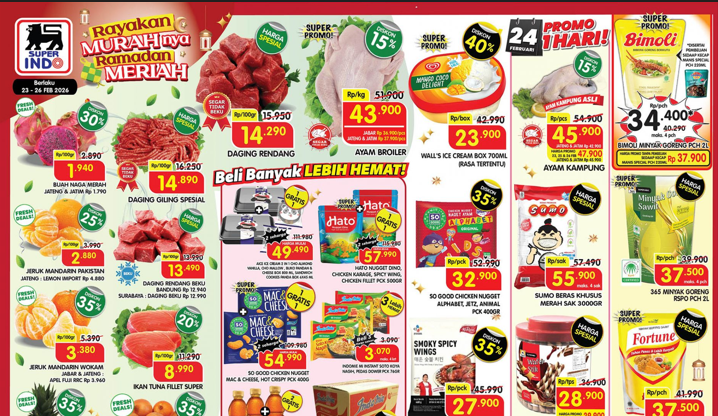 Pelanggan setia Superindo yang ingin menghemat uang selama akhir pekan kembali menikmati promo terbaru JSM Superindo minggu ini. Foto: rakyatcirebon.disway.id - mimbarjumat.com