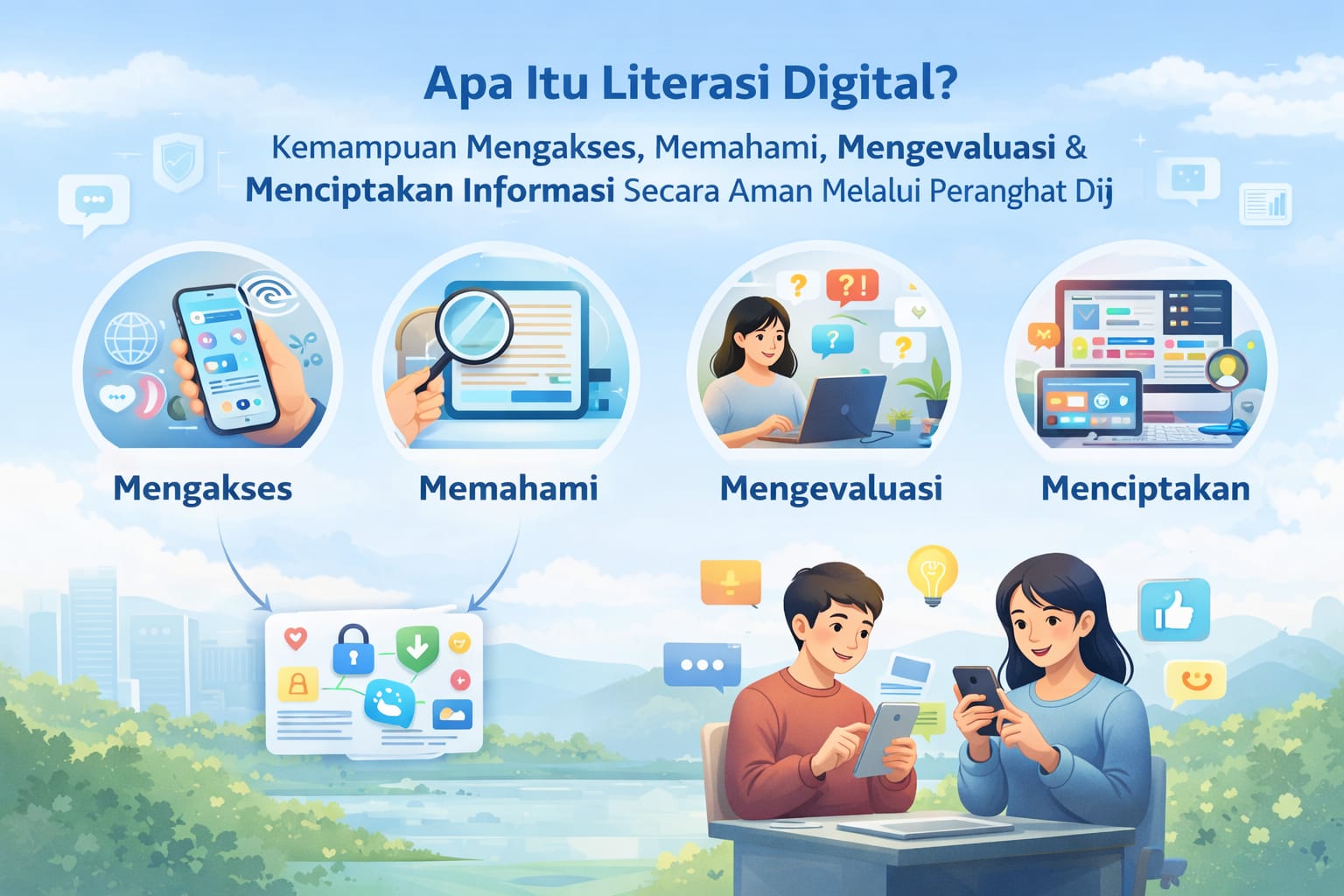 Literasi Digital: Kunci Aman dan Cerdas di Dunia Maya. Foto: Istimewa - mimbarjumat.com