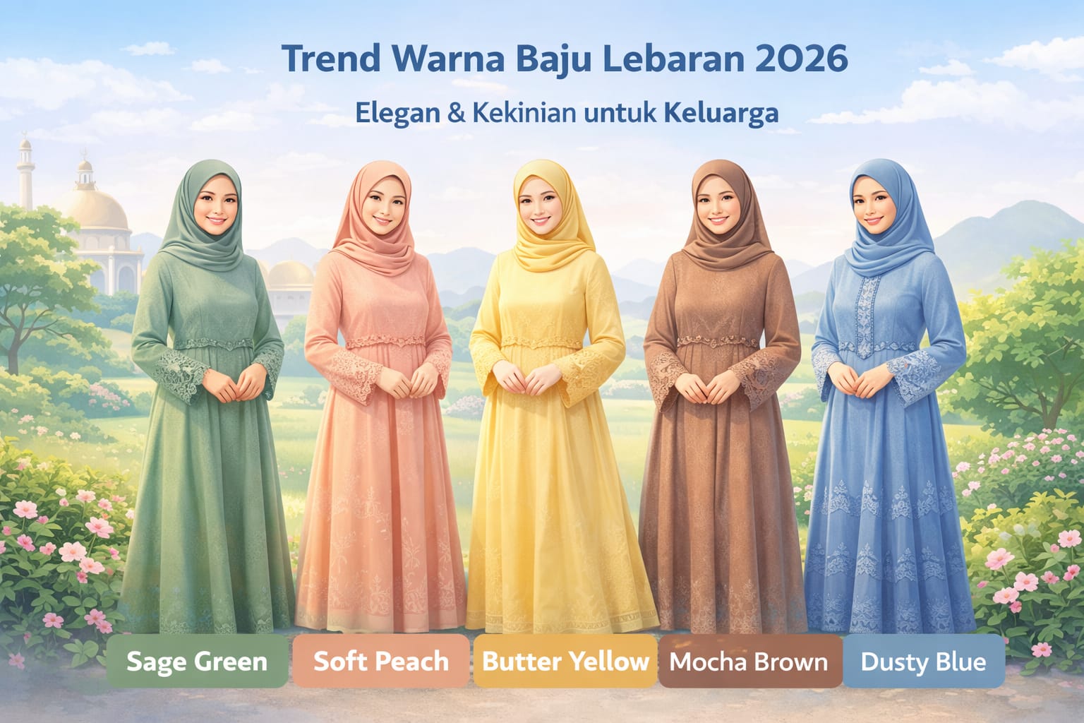 Tren Warna Baju Lebaran 2026: Elegan, Hangat, dan Kekinian. Foto: Istimewa - mimbarjumat.com